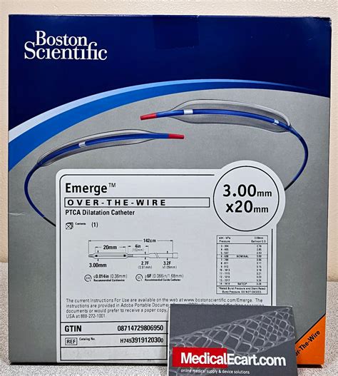Boston Scientific H7493919120300 Emerge Otw Ptca Dilatation Catheter 3