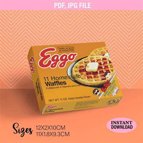 Eggo Waffles Box Template Diy Stranger Things Box Party Favor Box