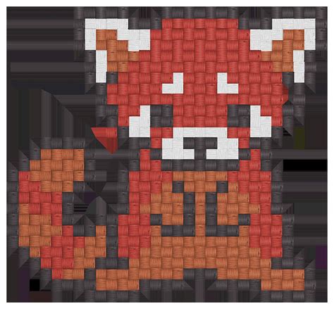 Embroidery File Red Panda Pixel Art Etsy