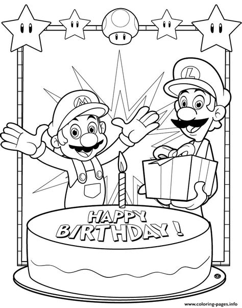Star wars birthday card printable yoda por remembernovembershop. Super Mario Bros Happy Birthday S Free87b6 Coloring Pages Printable