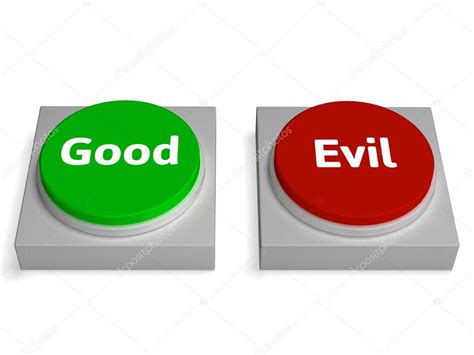 Good Evil Buttons Show Goodness Or Devil — Stock Photo © Stuartmiles