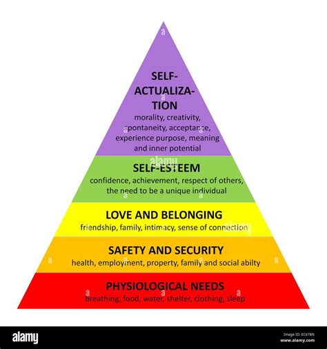 Detailed Famous Maslow Pyramid Describing All Essential Needs For Each