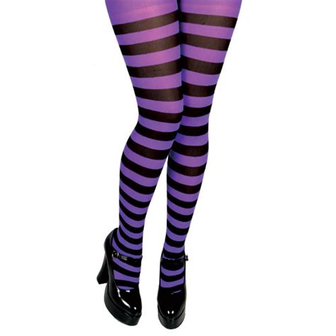 Purple And Black Striped Tights Yvonnes Fancy Dress
