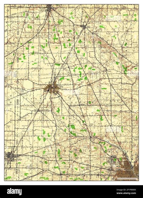 Crestline Ohio Map 1943 162500 United States Of America By