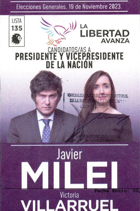 As Es La Boleta De Javier Milei Para Las Elecciones Presidenciales