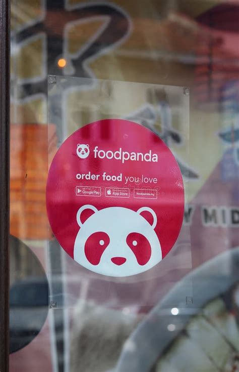 Foodpanda Sticker On A Restaurant Glass Window Editorial Photography