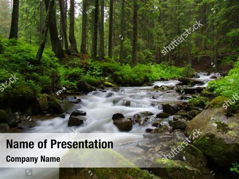 River Flowing Through Powerpoint Template River Flowing Through