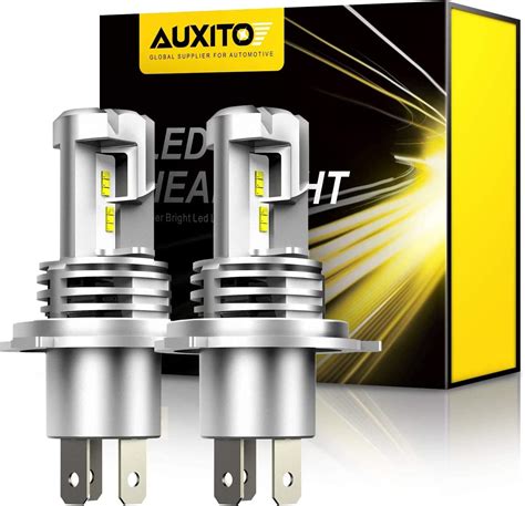 Auxito H4 9003 Led Headlight Bulbs 12000lm Per Set 6500k Xenon White