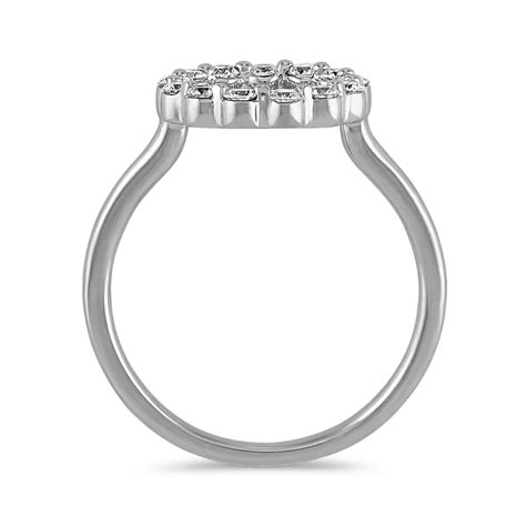 Round Diamond Circle Ring In 14k White Gold Shane Co