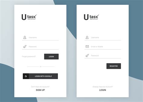Login Sign Up Screen Concept Developed With Most Minimal Way Only