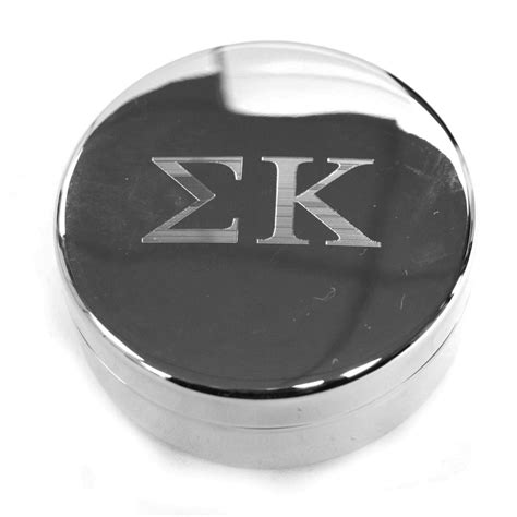 Sigma Kappa Sorority Letter Round Pin Box Hand Engraved Sig Etsy