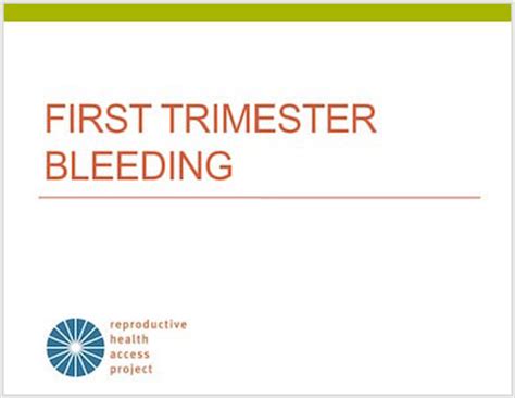 American research has shown that between 15 and 25 percent of women experience. Reproductive Health Access Project | First Trimester ...