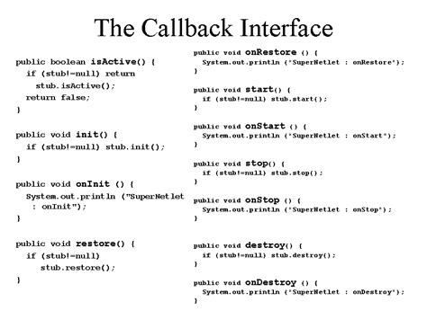 The Callback Interface