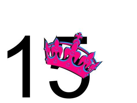 Pink Tilted Tiara And Number 15 Clip Art At Vector Clip Art