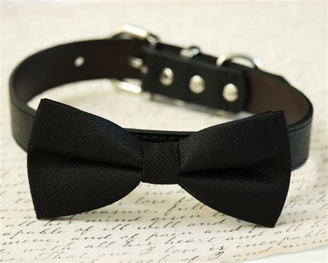 Black Dog Bow Tie Collar Pet Wedding Accessory Party Dogs Etsy