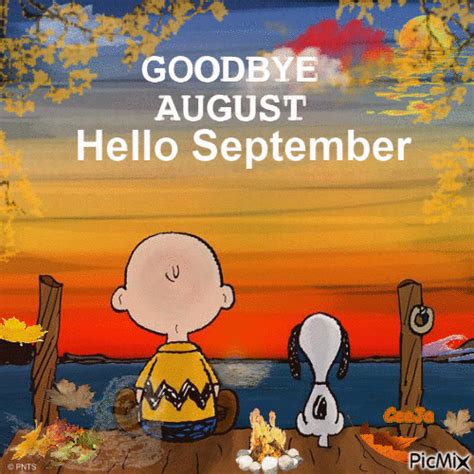 Snoopy Charlie Goodbye August Hello September Pictures Photos