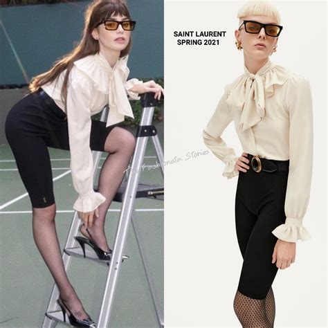 Instagram Style Lily Collins In Saint Laurent For The Saint Laurent By