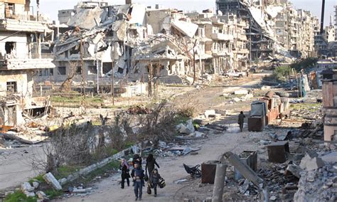 The alliance between the u.s. A destruição causada pela guerra na Síria