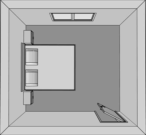 The last but not least inspiring master bedroom plan that we want you to take a look at as a source of an idea is this one. Double bed position in the bedroom