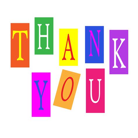 Thank You Colorful Font Free Stock Photo Public Domain Pictures
