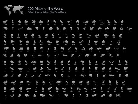 All 206 Complete Countries Map of the World Pixel Perfect Icons (Filled ...