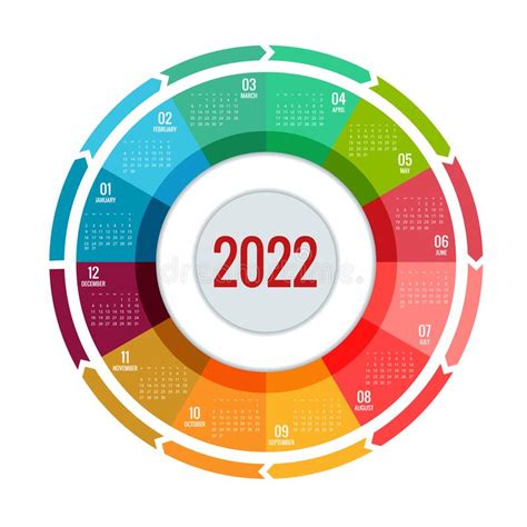 Calendrier Rond 2022 Calendrier Annuel 2022