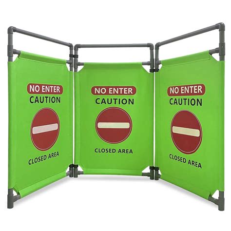 Buy Do Not Enter Signs Green Caution Sign 3 Panels Safety Barriers 3