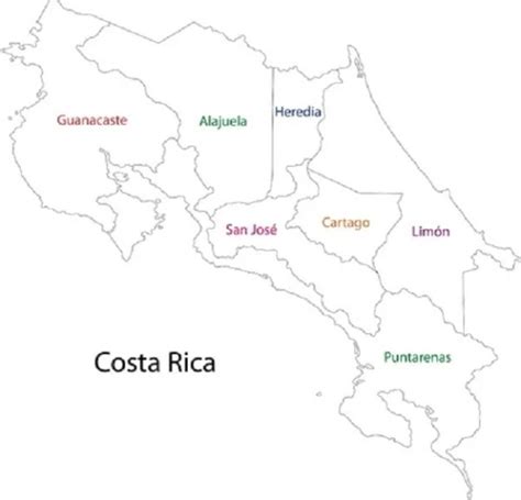 Mapas de Costa Rica para colorear y descargar Colorear imágenes