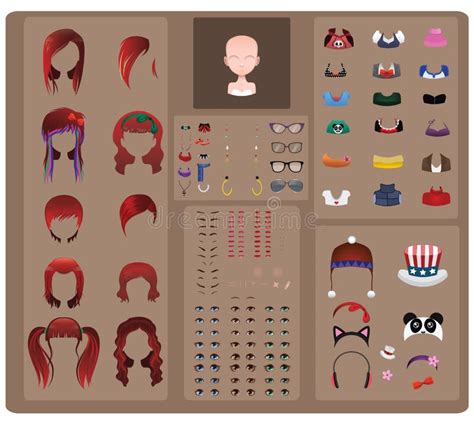 Female Avatar Maker Red Hair Stock Vector Illustration Of Face