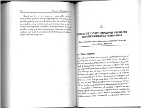 The current emphasis on higher order thinking skills (hots) has inspired many the achievement of study refers to higher order thinking skills in learning history among the students. (PDF) Mathematics Teachers' Competencies in Enhancing ...