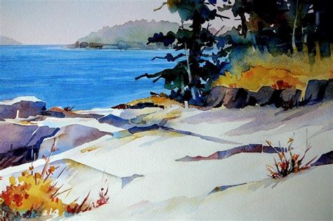 Maine Coast Watercolor Landscape Paintings Watercolor Art