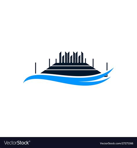 Dock Waves Business Creative Logo Design Vector Image