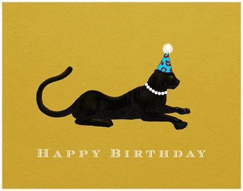 Panther Birthday Bright Yellow Card Paperless Post Birthday Card