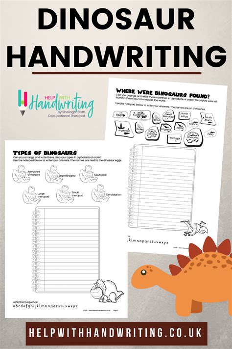 Dinosaur Worksheets For Kids Kids Handwriting Practice Handwriting