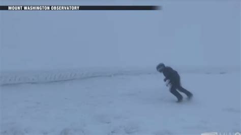 Intern Braves Strong Winds As Gusts Reach More Than 100 Mph On Mount