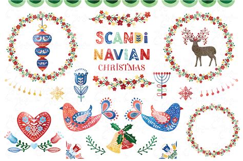 Watercolor And Christmas Scandinavian By Yenzarthaut Thehungryjpeg