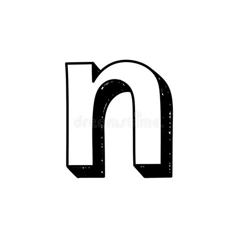 N Letter Hand Drawn Symbol Vector Illustration Of A Small English