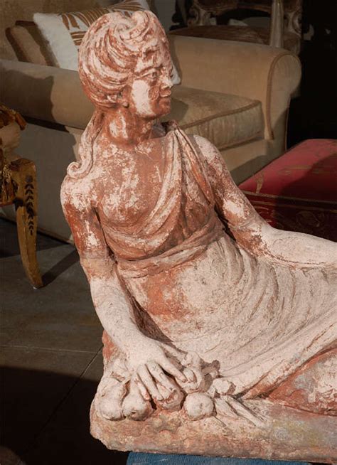 French Terra Cotta Reclining Female Sculpture Circa 1830 For Sale At