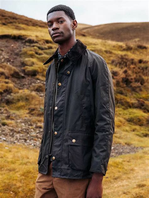 Barbour Ashby Waxed Cotton Field Jacket Olive At John Lewis And Partners