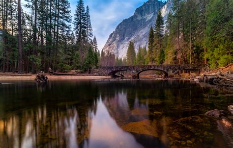 Wallpaper Trees Landscape Mountains Bridge Nature Reflection