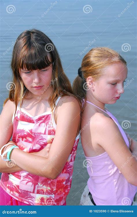 Two Girls Pouting Stock Photo Image Of Conflict Friendship 1023590