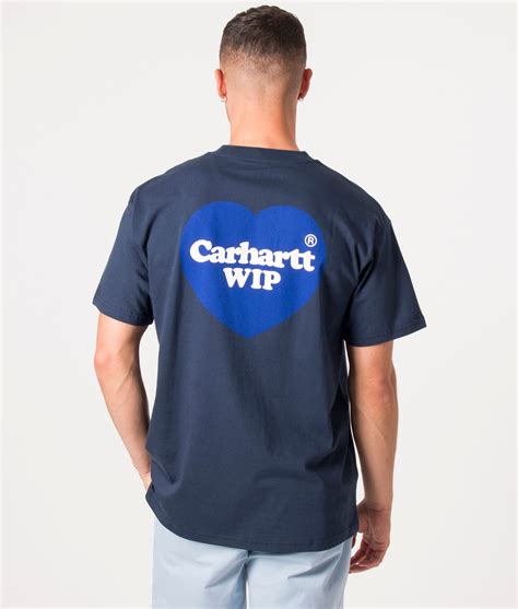Relaxed Fit Double Heart T Shirt Blue Carhartt Wip Eqvvs