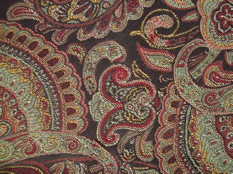 Brown Paisley Fabric Square 26x26