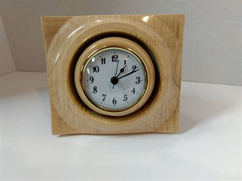 Desk Clock Table Clock Quilted Maple And Walnut Clock By