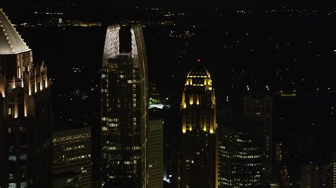 5k Stock Footage Aerial Video Flying By Midtown Atlanta Skyscrapers