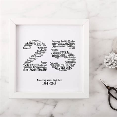 Personalised 25th Silver Anniversary T By Hope And Love