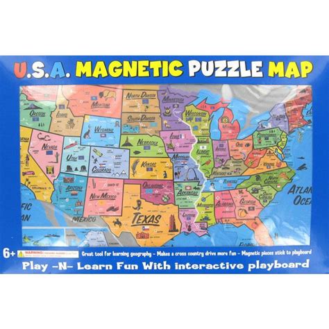 Usa United States Magnetic Puzzle Map Educational States And