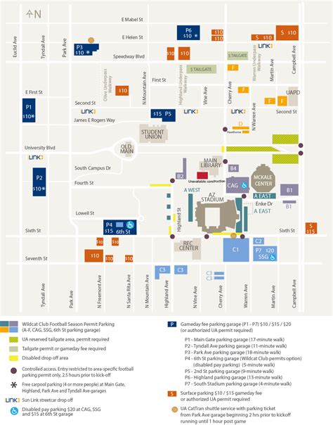 University Of Arizona Campus Map Printable