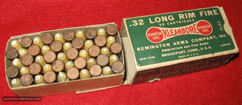 50 Round Box Of Remington 32 Long Rimfire R142 Dogbone Box Ammo