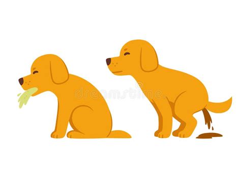 Cartoon Dog Vomiting And Diarrhea Stock Vector Illustration Of Comic